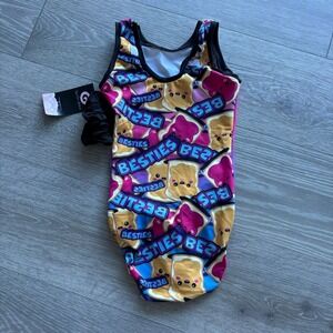 NWT Gym Gear Kids Multicolor Besties Gymnastics/Dance Leotard Size Large 10